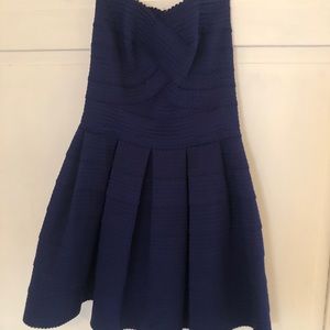 Bloomingdales (Aqua) strapless fit and flare dress